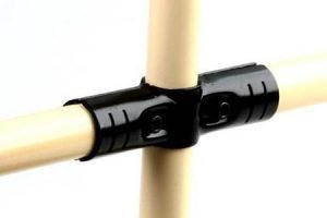 HJ4 Metal Pipe Joint black (Reusable metal fixing Pipe Clamp) IE-HJ4